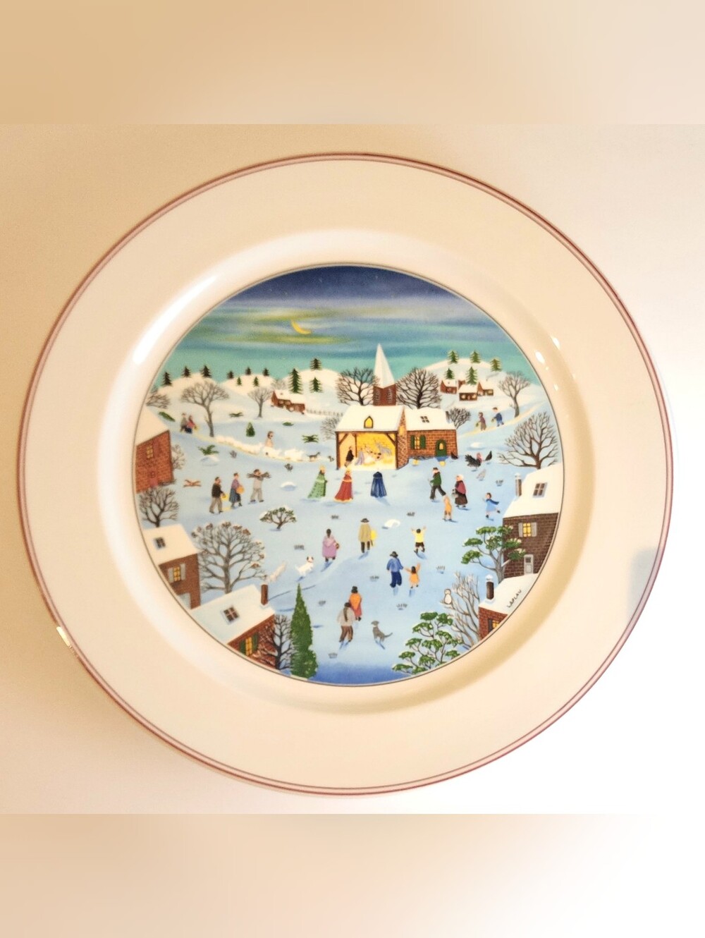 Vntg Villeroy And Boch Naif Christmas 12 Inch Serving Plate